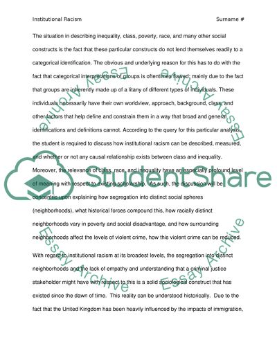 Institutional Racism, Culture, Society and its Impacts on the Criminal Justice within the UK