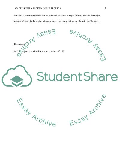 Water Supply Jacksonville Florida