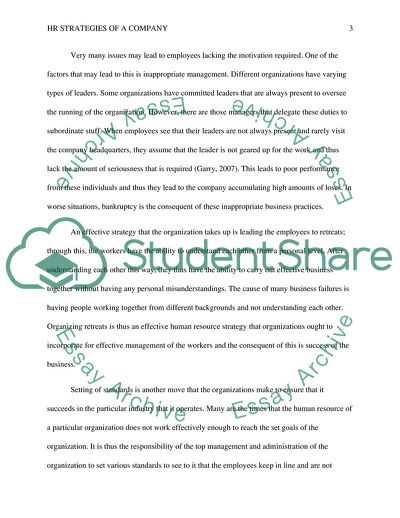 Strategies Incorporated by Businesses and Alternatives to HR Planning and Strategies