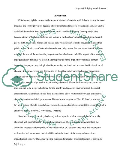 Impact of Bullying on Adolescents