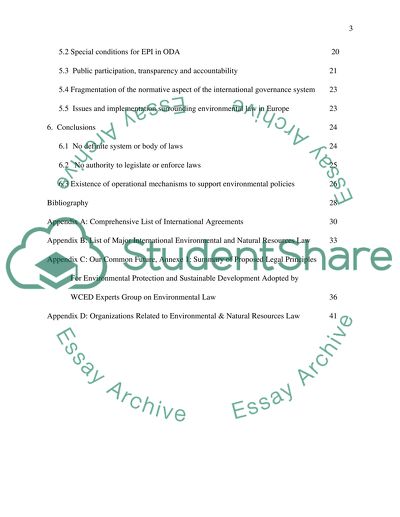 The Compliance with International Environmental Law