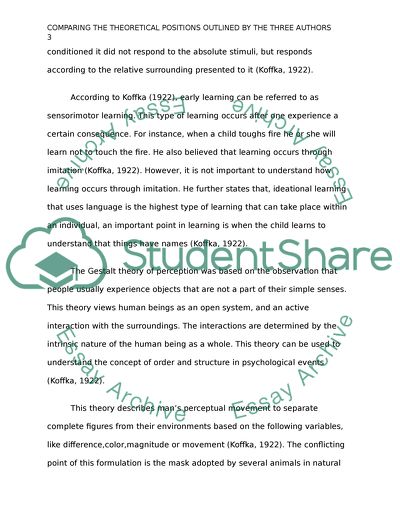 Comparing the Theoretical Positions Concerning Neuropsychology