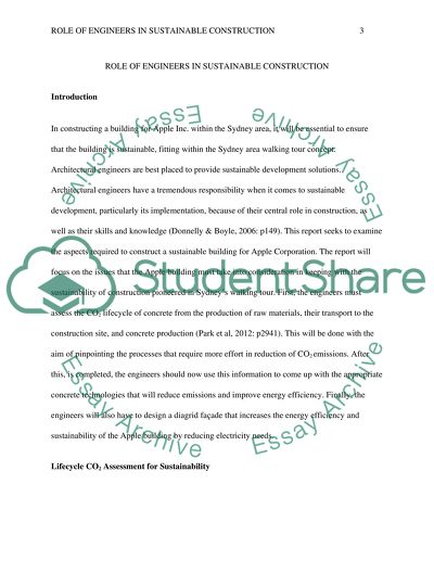Role of Engineers in Sustainable Construction