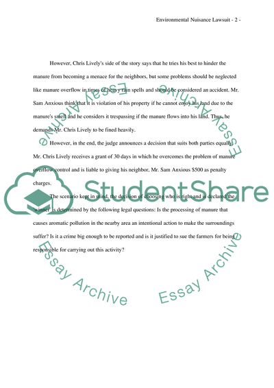 Simulation: Environmental Nuisance Lawsuit