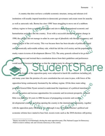 Political Liberalization in Burma