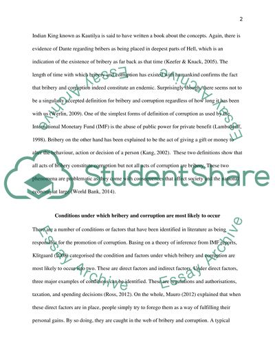 Bribery and corruption in the public sector