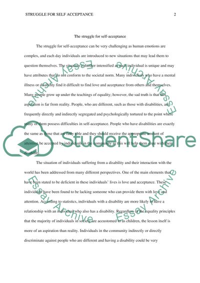 The Struggle for Self-Acceptance