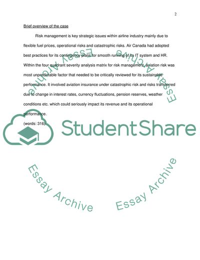 Global Environment of Business - Case of Air Canada