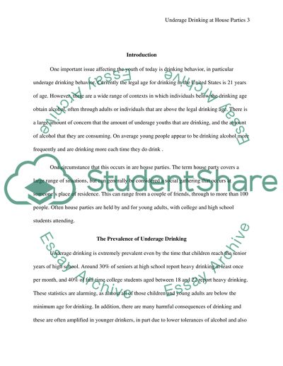 Underage Drinking at House Parties