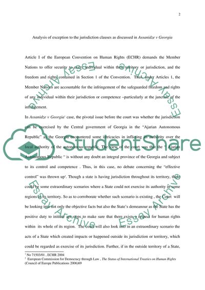 Exceptions to the Jurisdiction Clauses