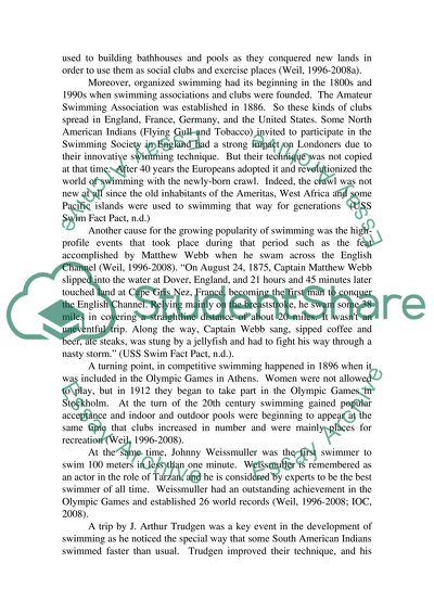 The history and importance of swimming