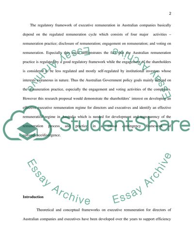 Executive Remuneration in Australian Companies