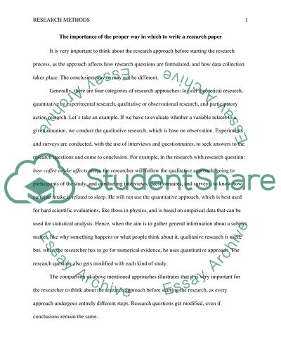 The Importance of the Proper Way in Which to Write a Research Paper