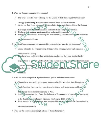 Cirque Du Soleils Analysis