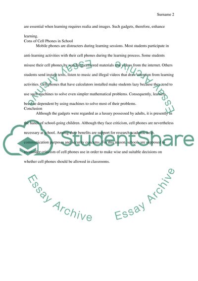 No cellphones in class