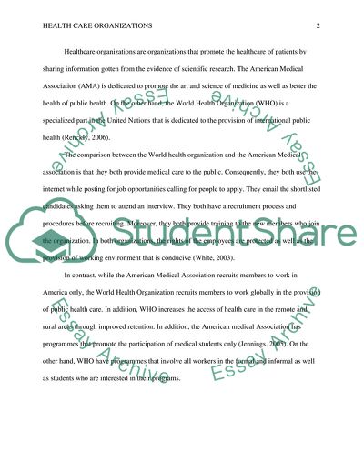 World Health Organization and the American Medical Association