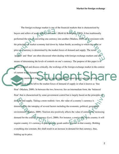 Market for Foreign Exchange