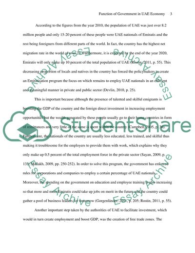 Function of Government in UAE Economy
