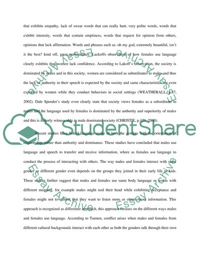 Gender Language and Power