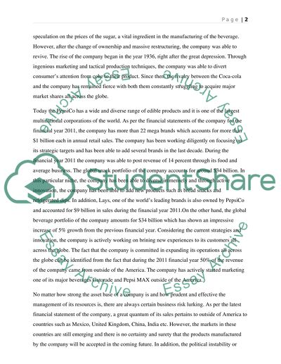 Financial Analysis about PepsiCo