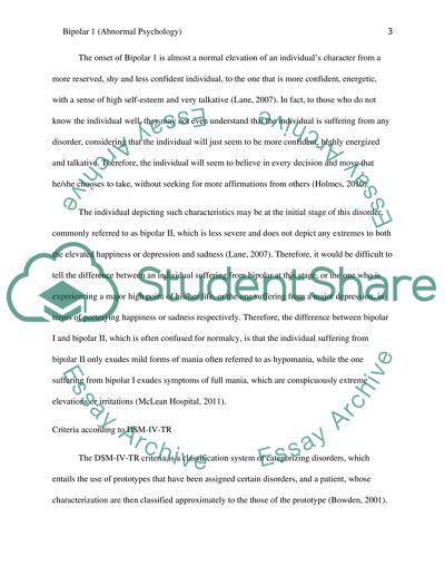 Bipolar Disorder, Abnormal Psychology