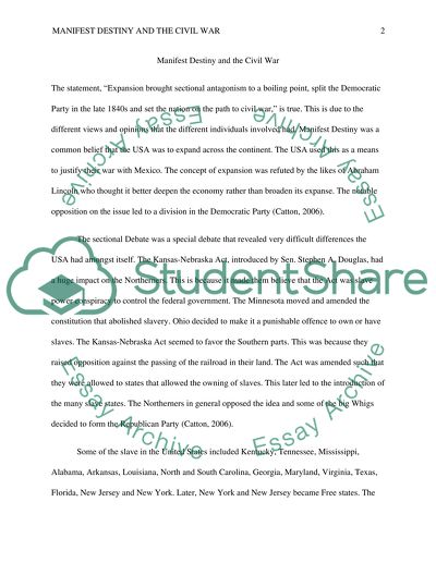 Manifest Destiny and the Civil War