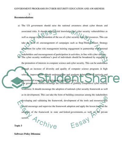 Government Programs in Cybersecurity Education and Awareness