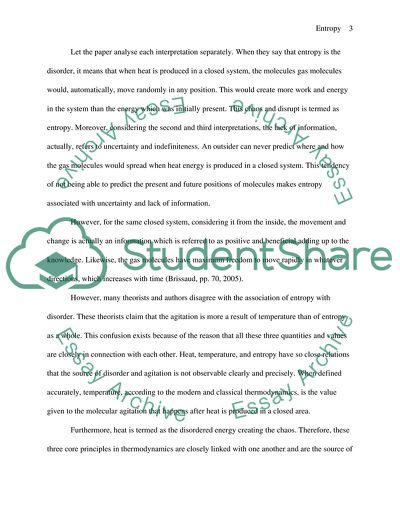 Interpretations of Entropy