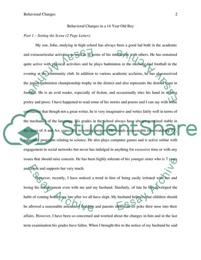 Behavioural Changes in a 14-Year-Old Boy