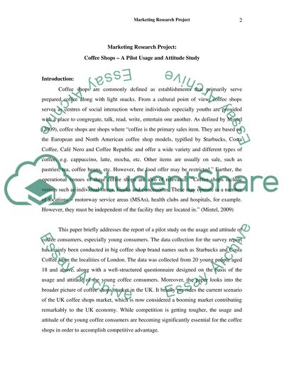 Marketing Project: Coffee Shops A Pilot Usage and Attitude