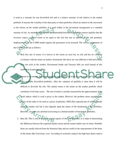 CAPM (Capital Asset Pricing Model)