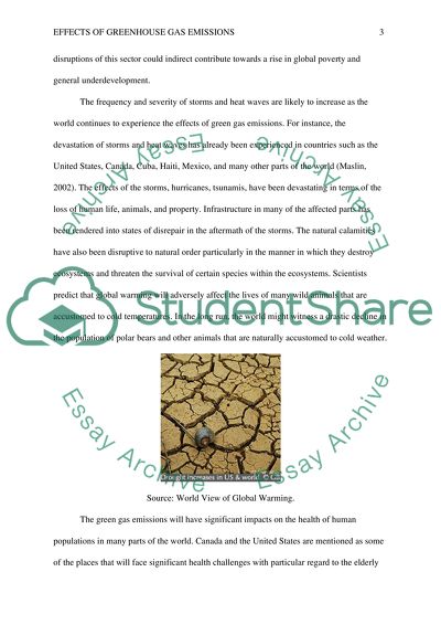 The effects of greenhouse gas