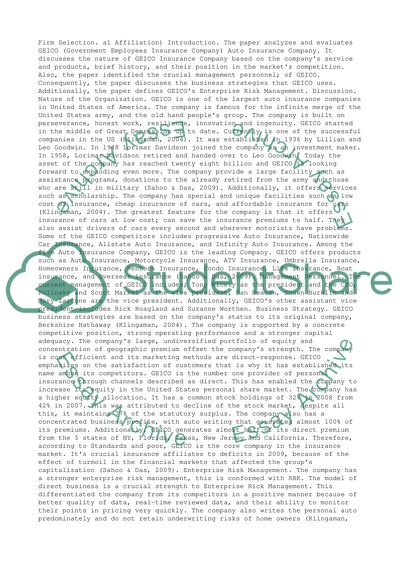 Selection of the firm