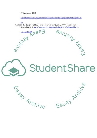 Advice to parents about febrile convulsion