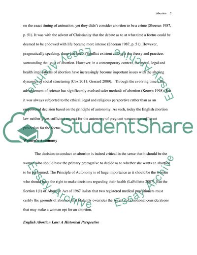 The Decision to Conduct an Abortion