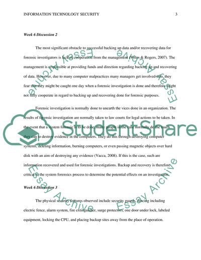 Week 6 class discussions