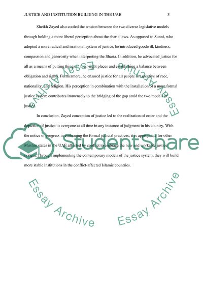 Justice & Institution Building in the UAE