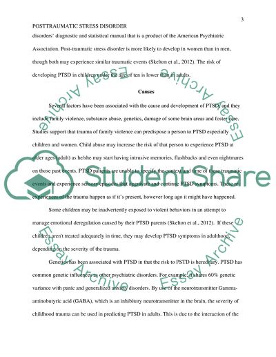 Treatment, Diagnosis, Causes of Post-Traumatic Stress Disorder