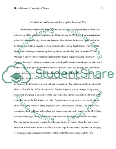 Hezbollah and its Campaign of Terror against Israel and West