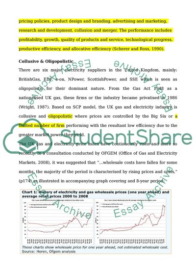 UK Domestic Gas & Electricity markets: A Case Study based on Structure-Conduct-Performance model
