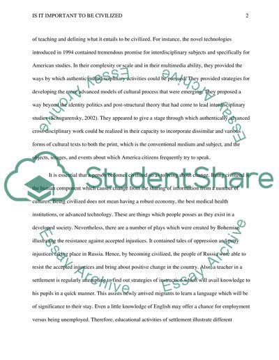 Is It Important To Be Civilized