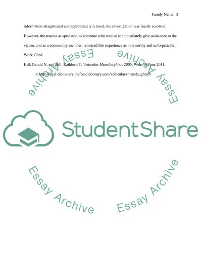 An Experience Related to Crime