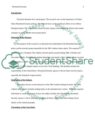 Case Study - Homeland Security Issue