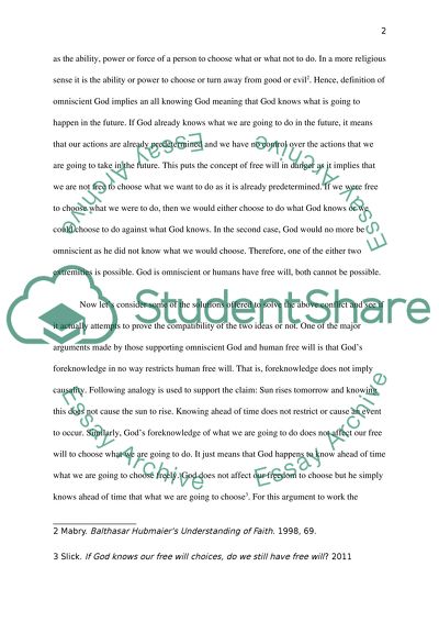 Gods Omniscience and Human Free Will