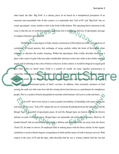 Apocalyptic Literature - The Book Life of Pi and Film Big Fish