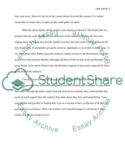 Feeling after concert