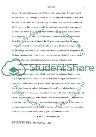 The Period of the Cold War from a Global Perspective