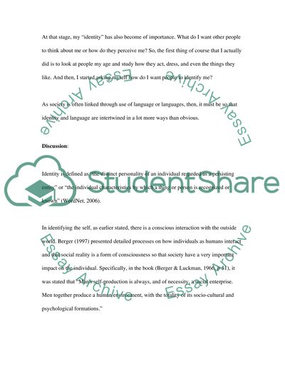 Insights to Identity as it Relates to Language Acquisition, Limitations and Consequences
