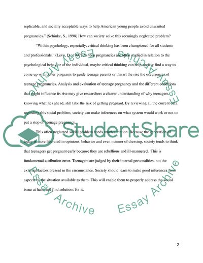 Preventing Teen Pregnancy