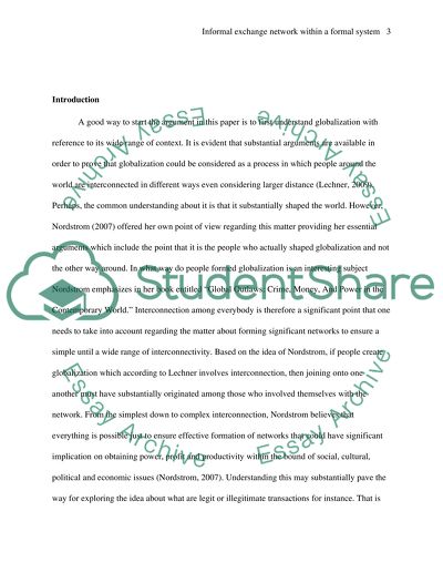 Informal Exchange Network within a Formal System